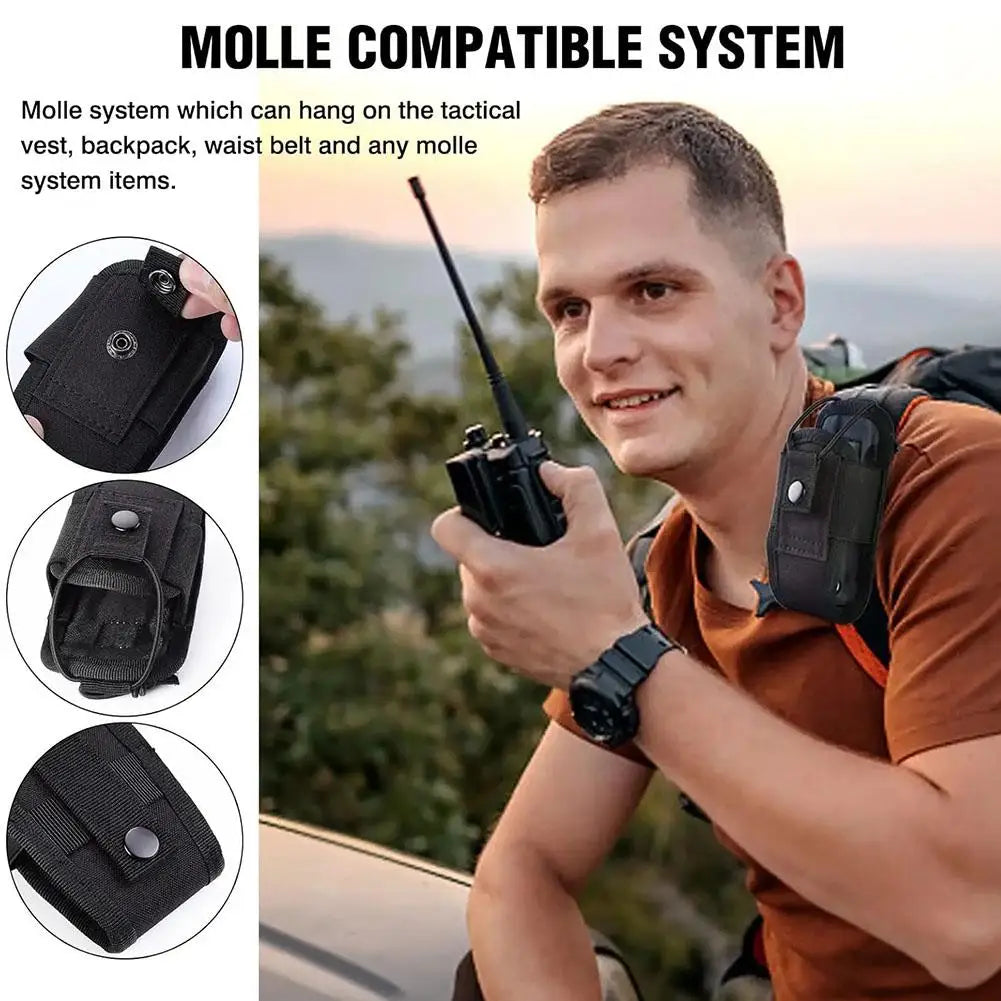 Quick Release Tactical Walkie Talkie Cover Large Capacity Handstand Hanging Bag For Outdoor Tactical Vest Zpaxo