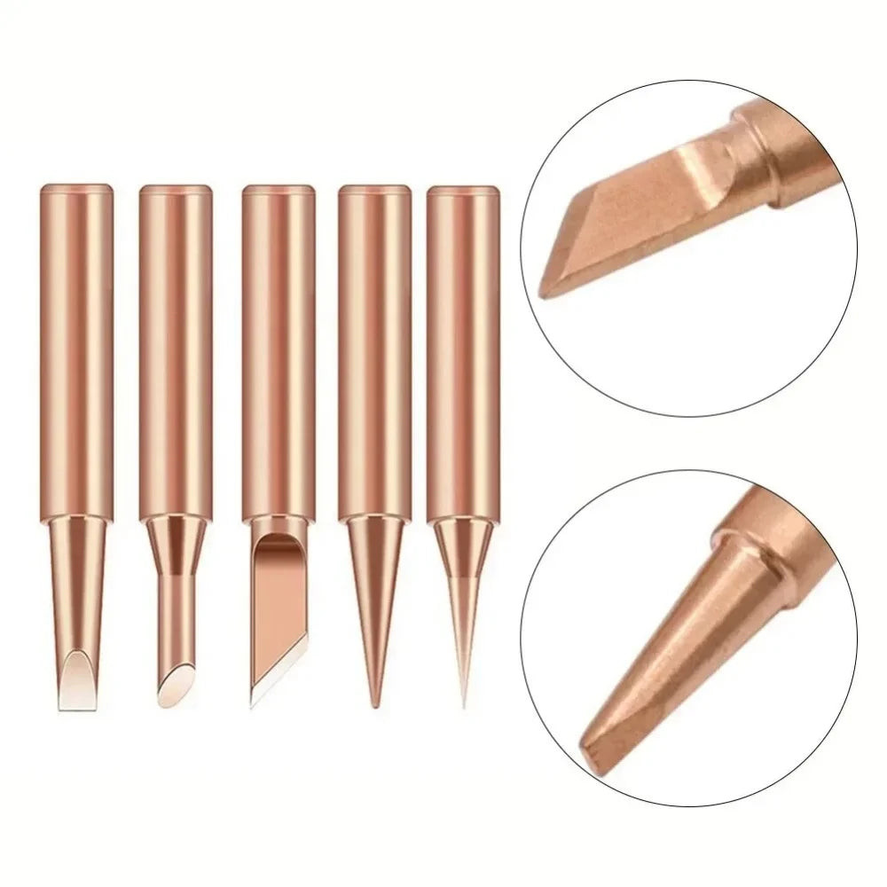 5-Pack 900M-T Pure Copper Soldering Iron Tips for 936 Station Soldering Iron Tips Zpaxo