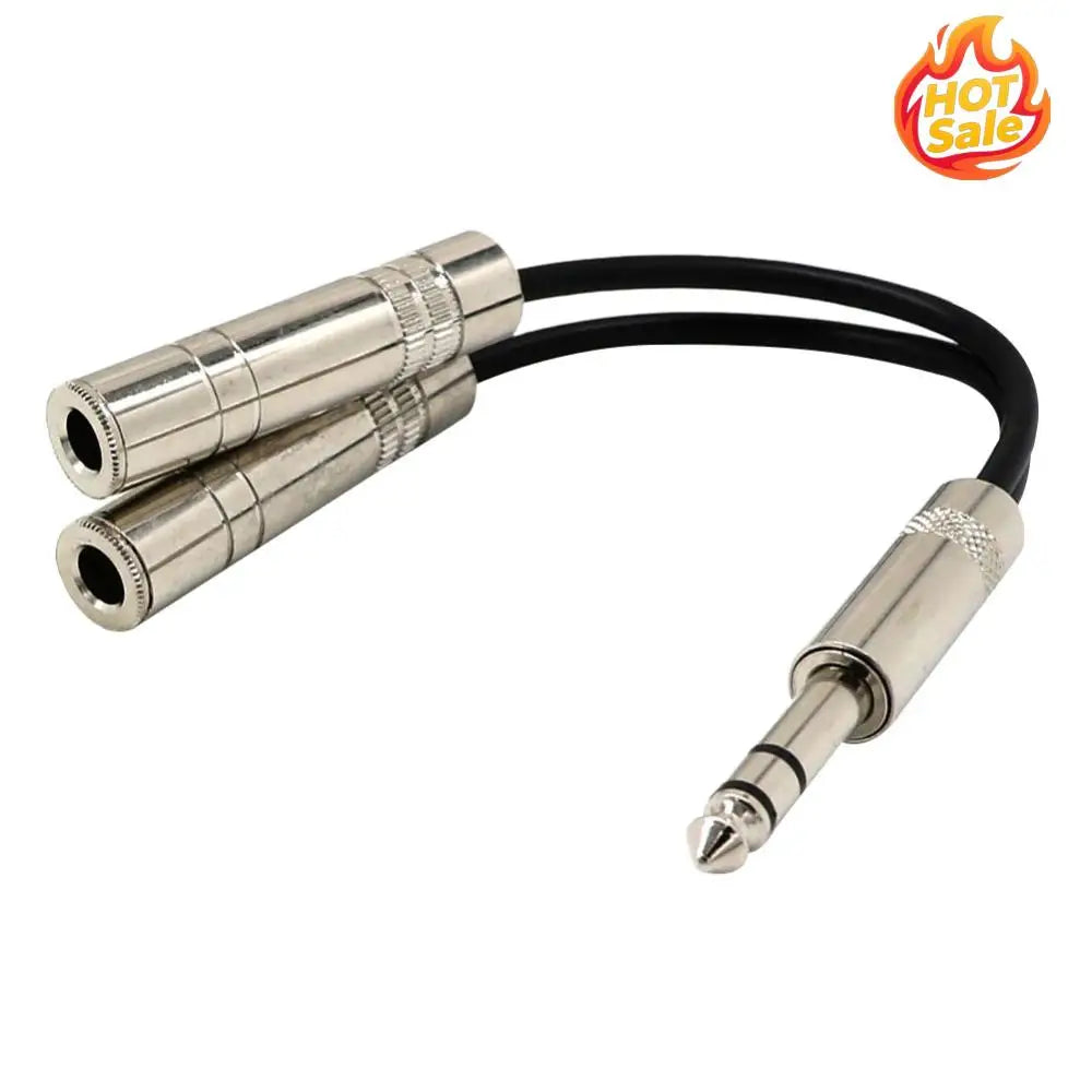 6.35mm Jack Stereo Splitter Cable Male to 2X Plug 1/4 inch Audio Adapter Y Cord Zpaxo