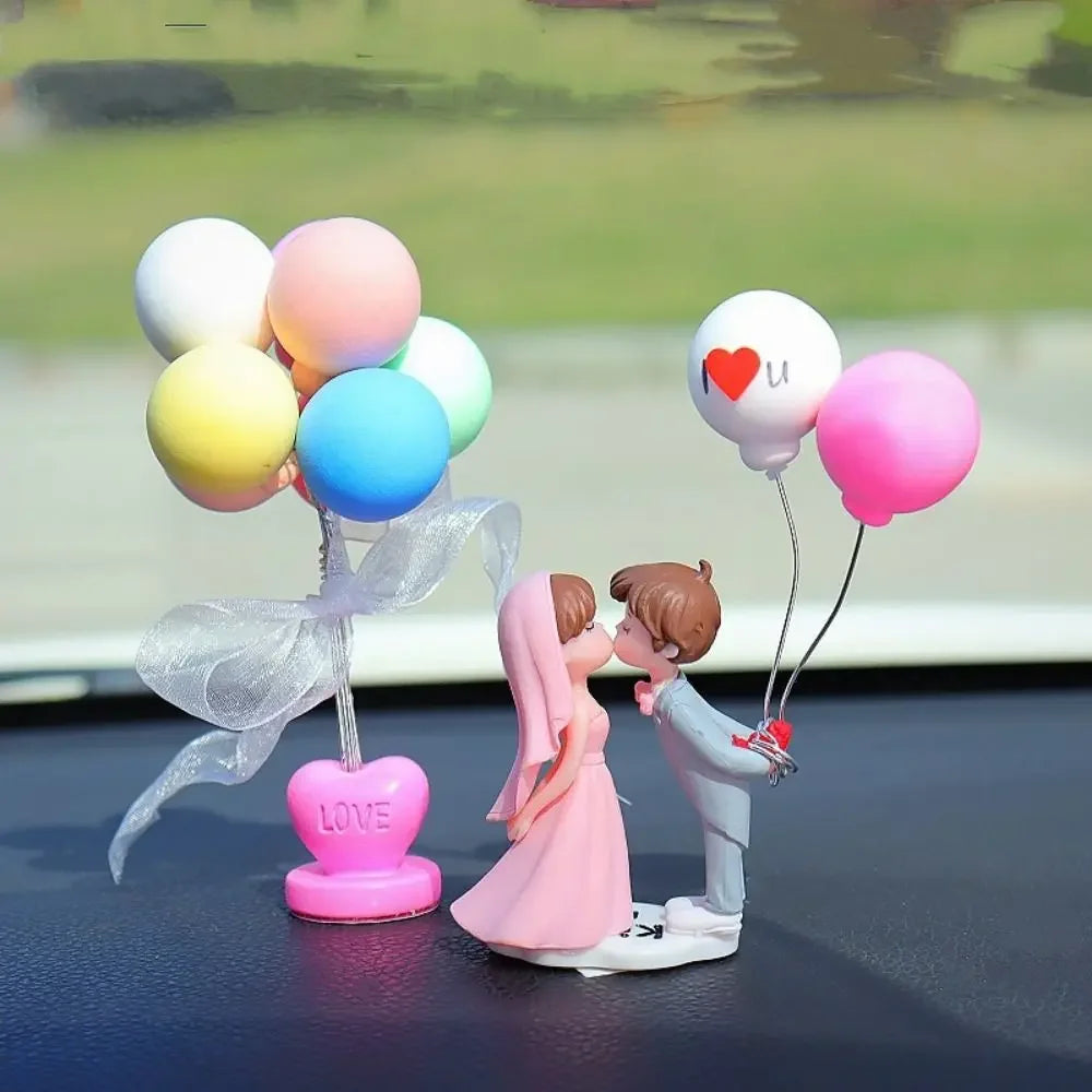Get Married Car Ornaments Wedding Dress Resin Cartoon Couples Model Zpaxo style 12