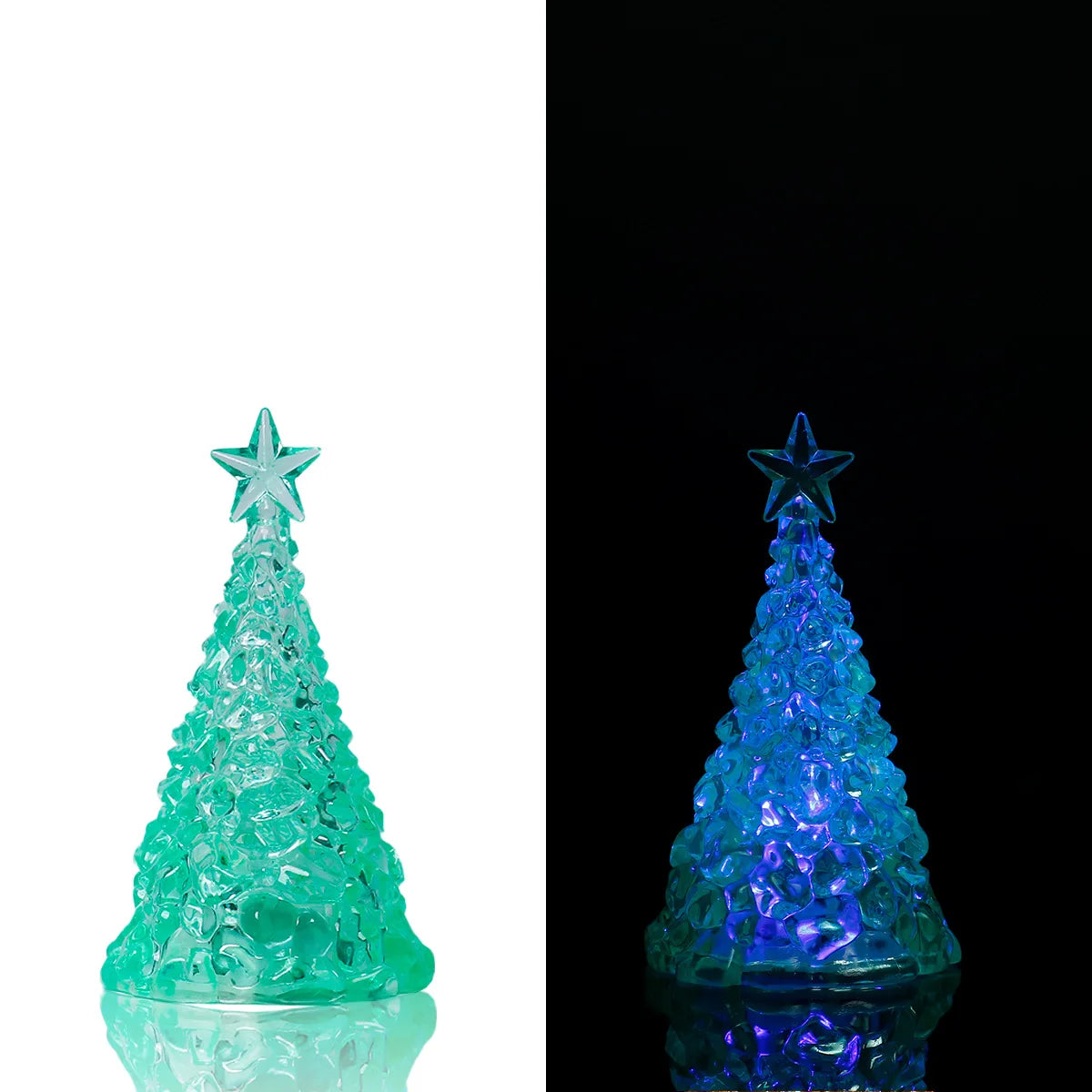 LED Glowing Christmas Tree Desktop Decorations Xmas Day Party Decor Zpaxo Green Shade 20PCS