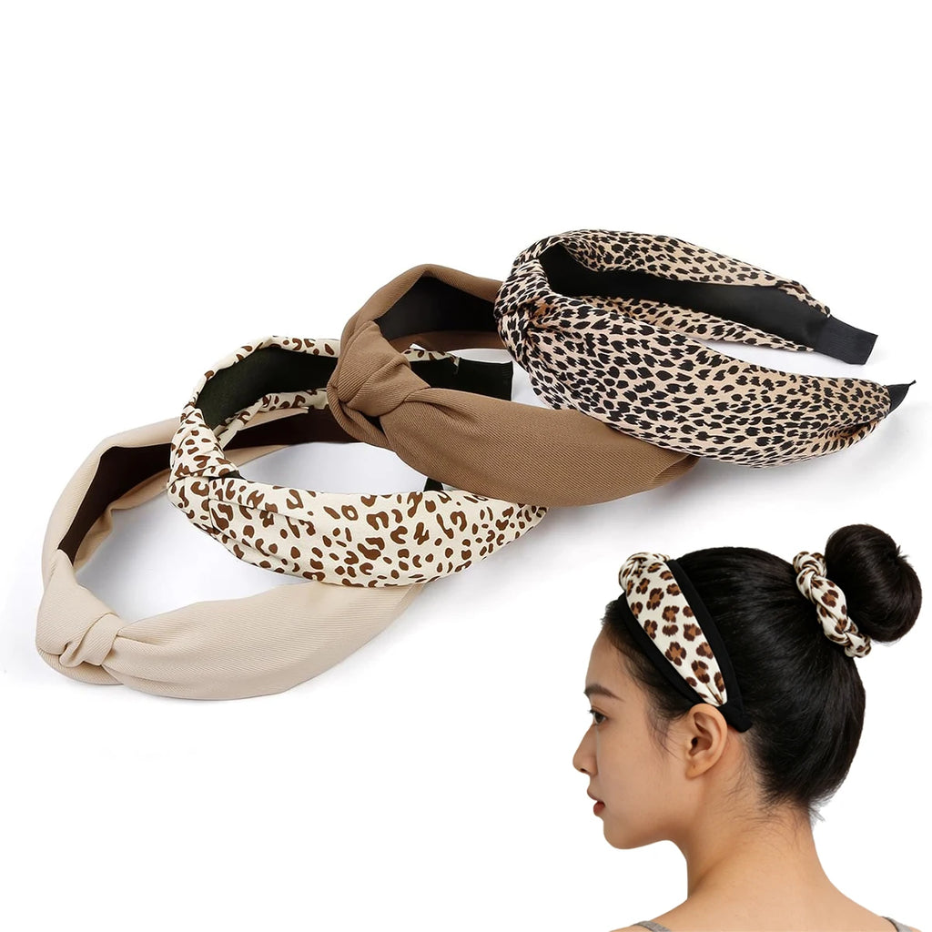 Boho Knotted Headbands – Wide Soft Stretch Non-Slip Women Set