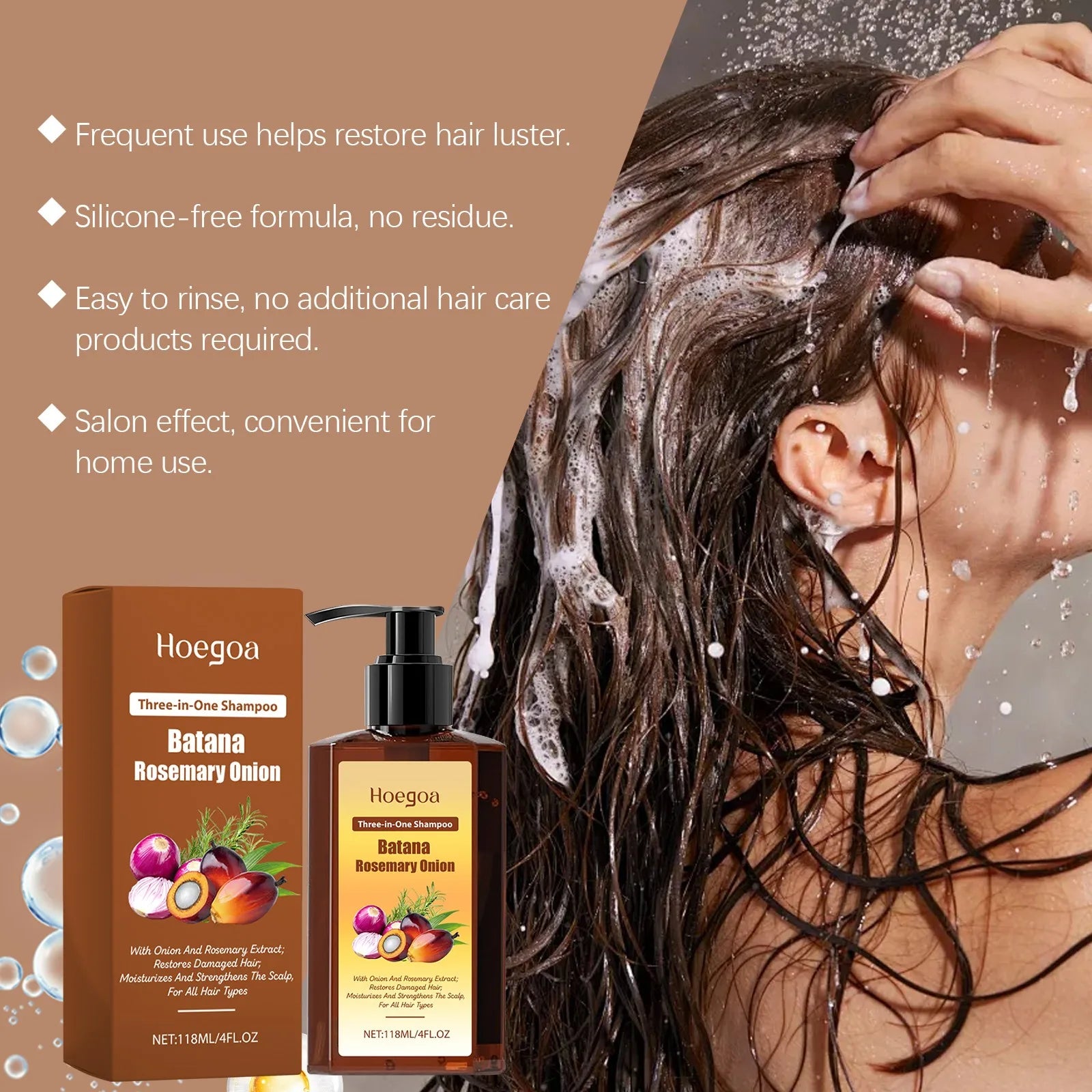 3 In 1 Batana Rosemary Onion Shampoo Deep Nourishing Scalp Remove Dandruff Long Lasting Scent Hair Scalp Cleaning Care Lotion Zpaxo
