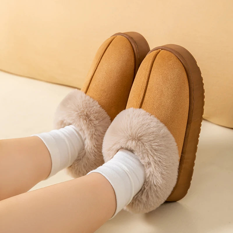 Winter Women Shoes Fashion Snow Boots Fluffy Plush Faux Fur Soft