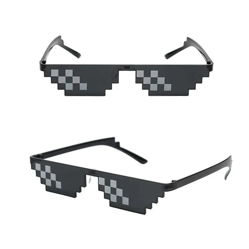 Pixelated Mosaic Sunglasses – Retro Party Shades Men & Women