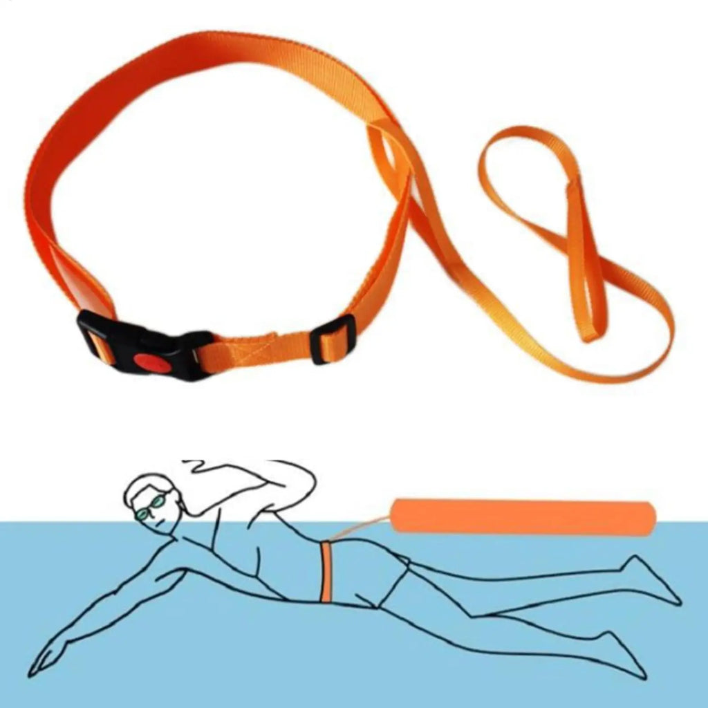 Swim Training Belt Adjustable Swimming Leashes Strap Secure Tether