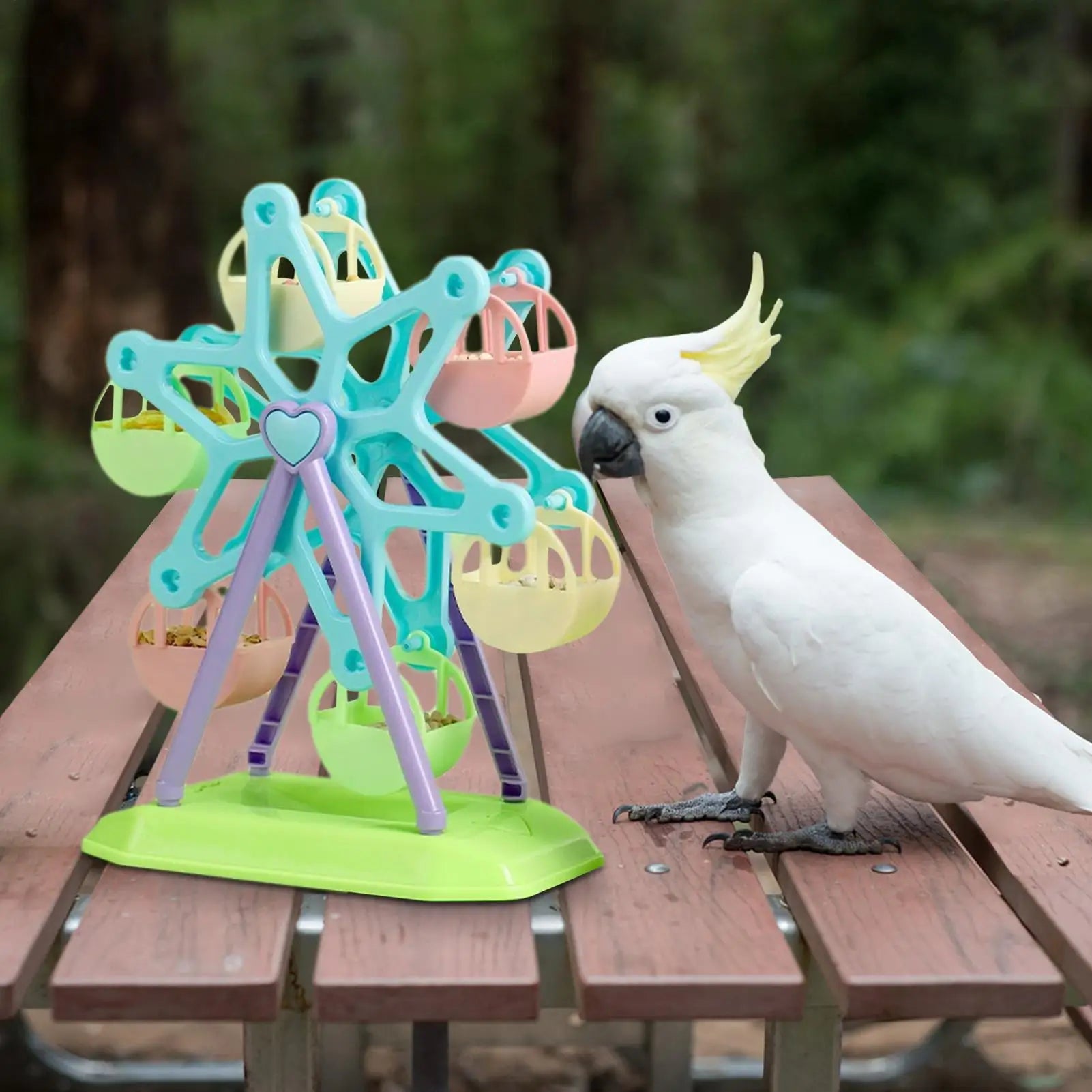 Parrot Foraging Wheel Toy – Interactive Treat Feeder for Birds Bird Foraging Toy Zpaxo