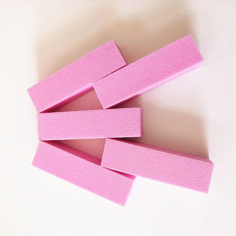 Pink Buffing Sanding Files Block Pedicure Manicure Care Sponge Nail
