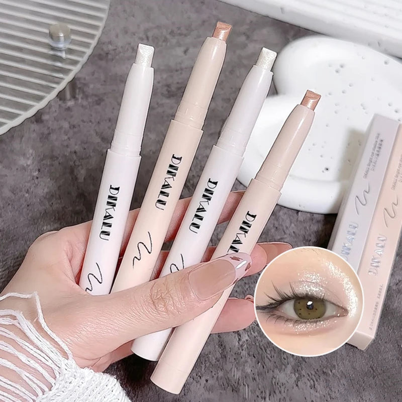 Shiny Pearlescent Eyeshadow Stick Waterproof Long-Lasting Glitter Eye Makeup Monochrome Brightening Highlight Lying Silkworm Pen Zpaxo