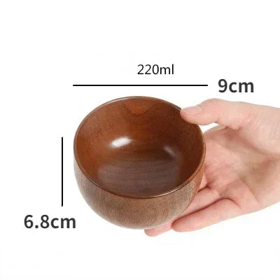 Wooden Bowls Jujube Wood Children Baby Adults Small Soup Bowls Solid Wood Salad Bowls Retro Household Tableware Zpaxo A