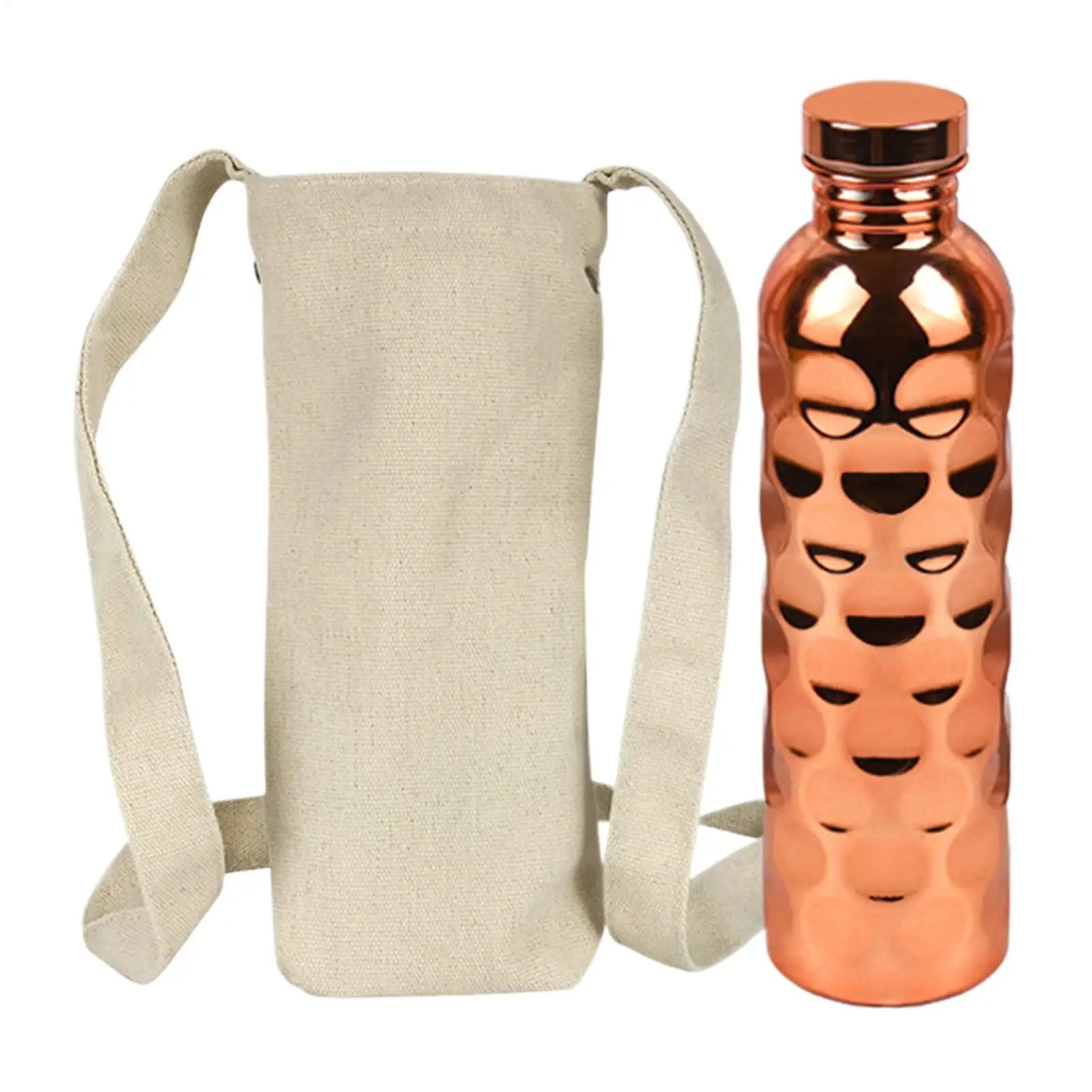 1000ml Copper Water Bottle – Leakproof Hammer Pattern Sports Jug Copper Water Bottle Zpaxo 901-1000ml