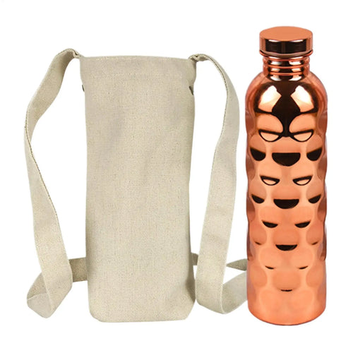 1000ml Copper Water Bottle – Leakproof Hammer Pattern Sports Jug Copper Water Bottle Zpaxo 901-1000ml