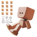 Shaking Wooden Man Figurine – 12 Magnetic Expressions Decor