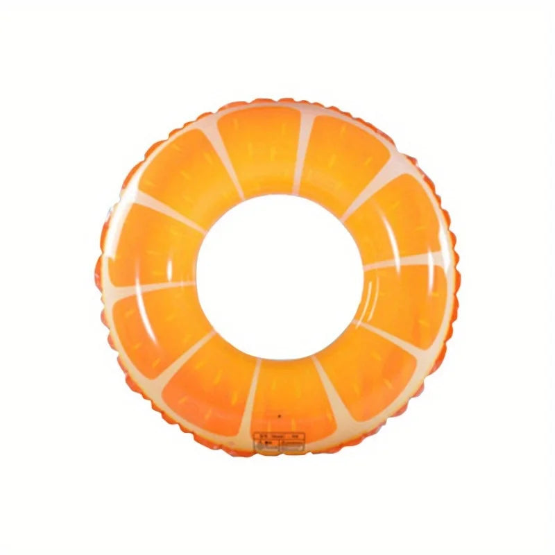 Fun Fruit-shaped Swimming Ring Adults Vibrant Summer Pool Beach Float Zpaxo Orange