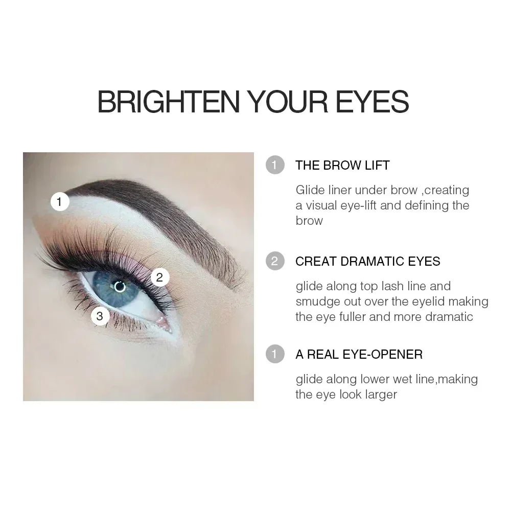 White Eyeliner Makeup Lasting Smooth Matte Pencileasy Wear Eyes