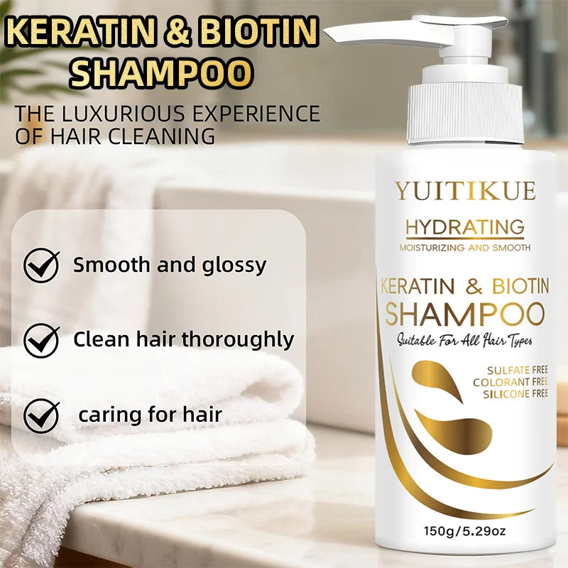 YUITIKUE Keratin & Biotin Shampoo – Smooth, Glossy Hair Keratin Biotin Shampoo Zpaxo