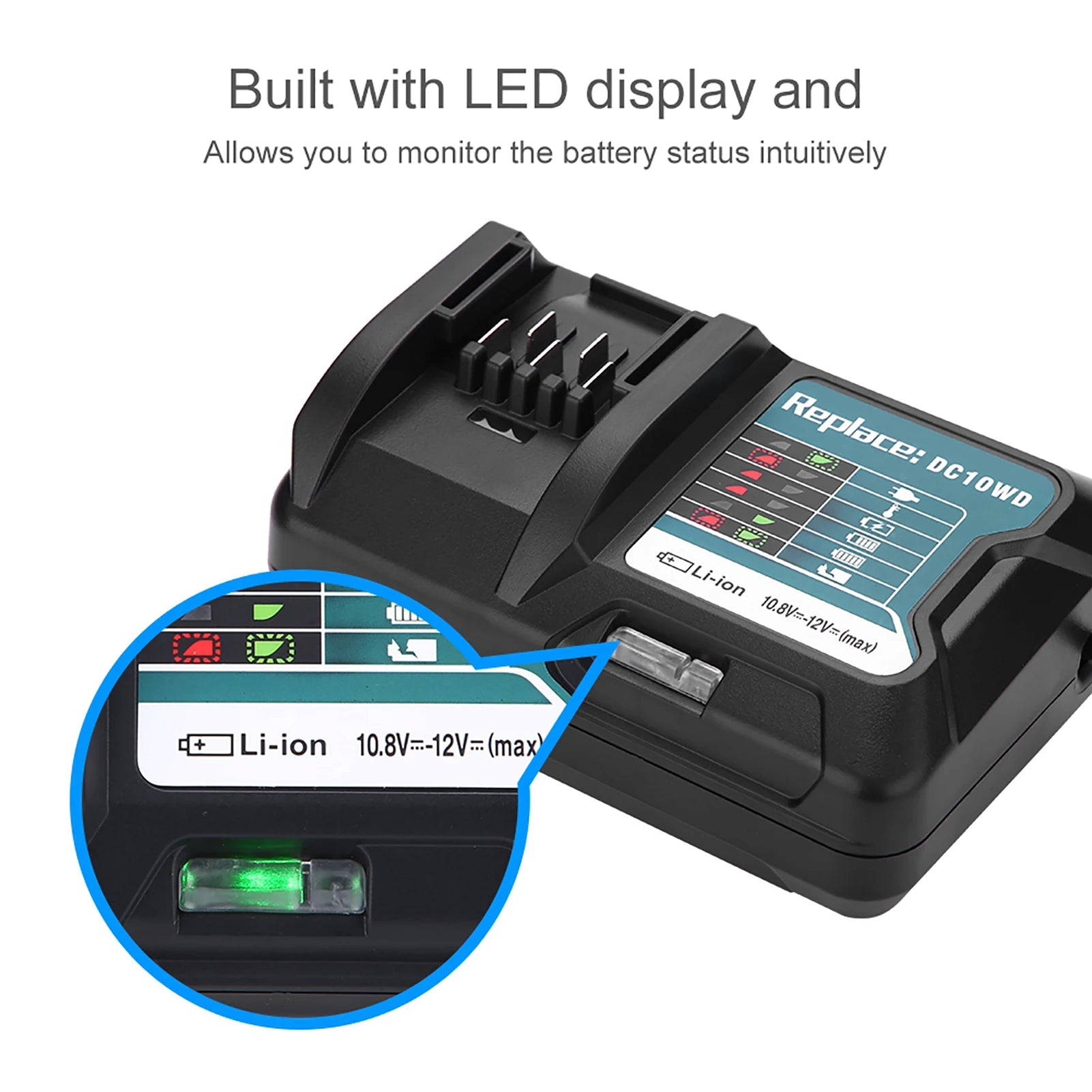 Fast Lithium Battery Charger 10 8V 12V Makita DC10WD BL1015 EU US