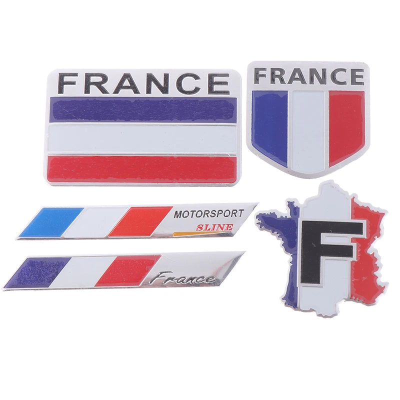 French Flag Alloy Emblem Badge Sticker – Car & Motorcycle Decor