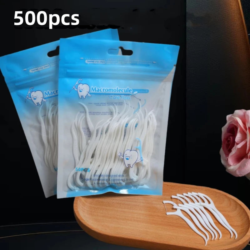 Disposable Dental Floss Picks – Ultra-Fine Flosser Set 100–600 Pcs