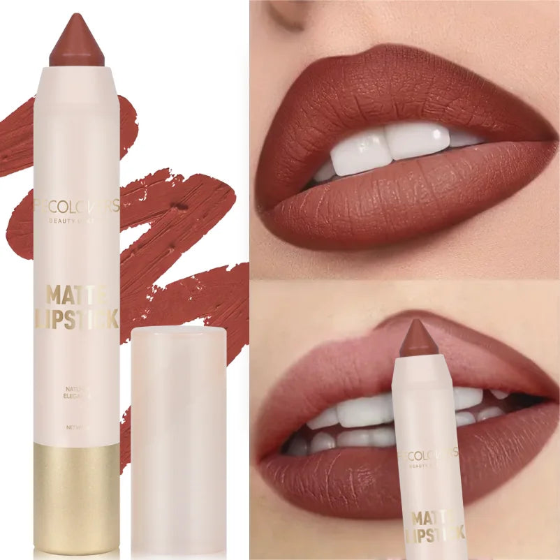 1PC Matte Lipstick Pen - Red Brown Contour Tint, Waterproof and Long-Lasting, Lipliner for All Skin Types, Charming Makeup Zpaxo