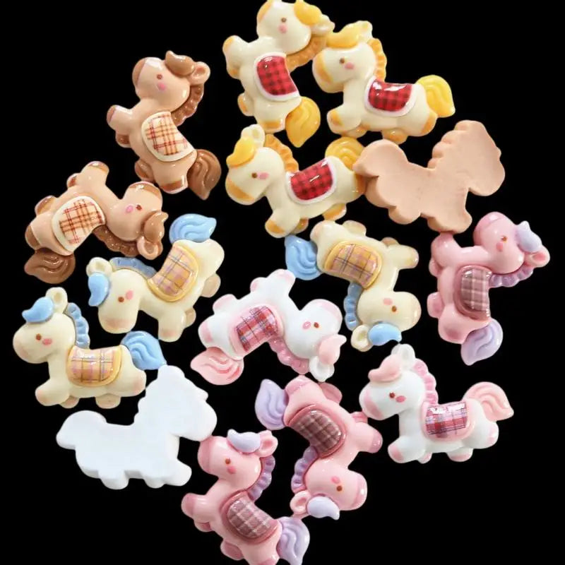Cute Running Horse Pendant Jewelry Making Findings Kawaii Resin Zpaxo