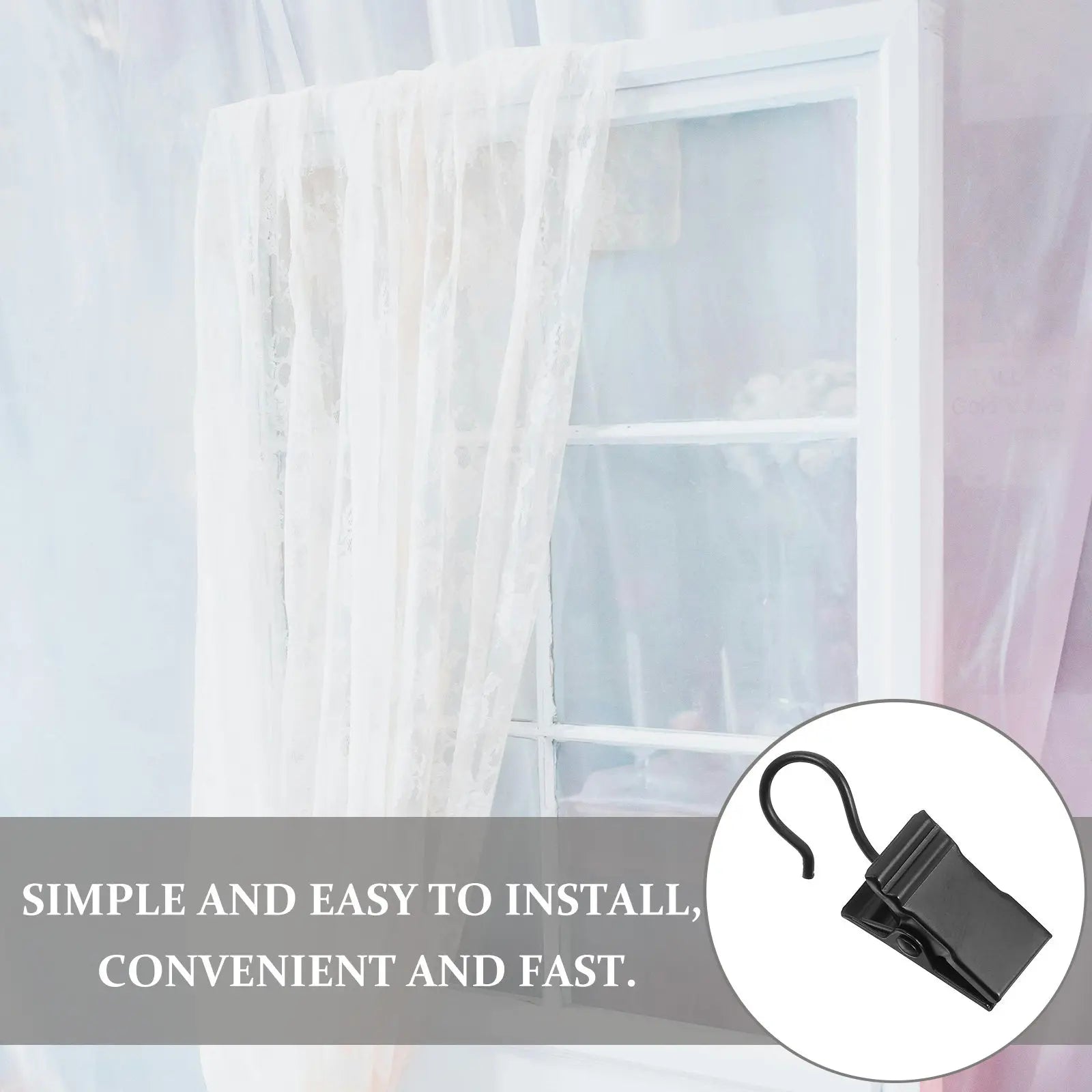 Heavy Duty Iron Hanging Clips Shower Curtains Adjustable Clip Width