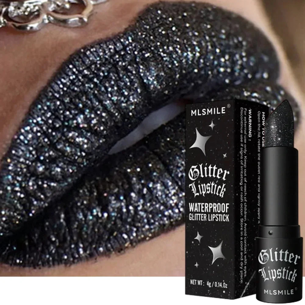 7 Colors Glitter Lipstick Waterproof Long Lasting Diamond Pearlescent Metallic Non-stick Cup Lipstick Women Lips Makeup Cosmetic Zpaxo