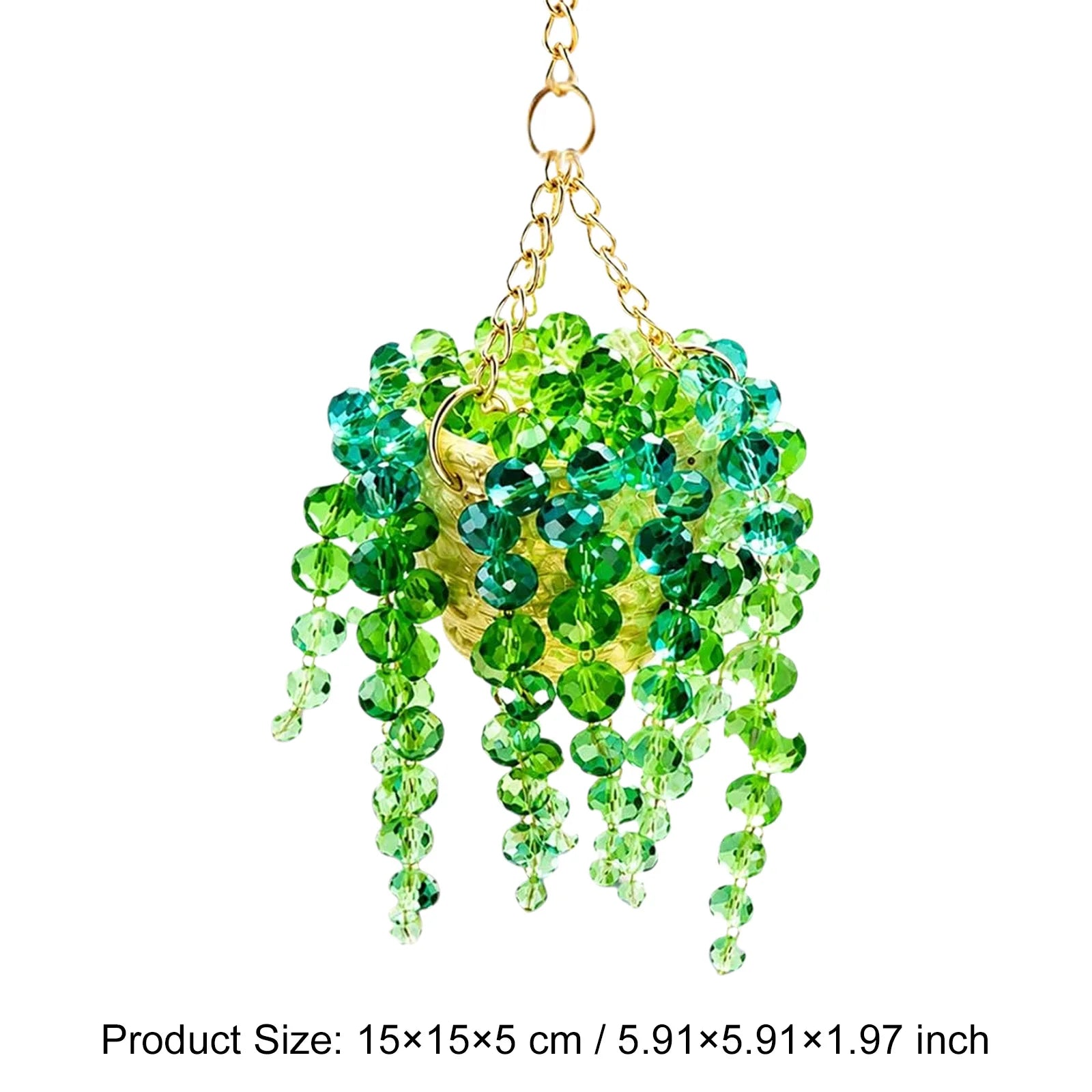 Crystal Hanging Plant Charms Multi-beaded Green Beaded