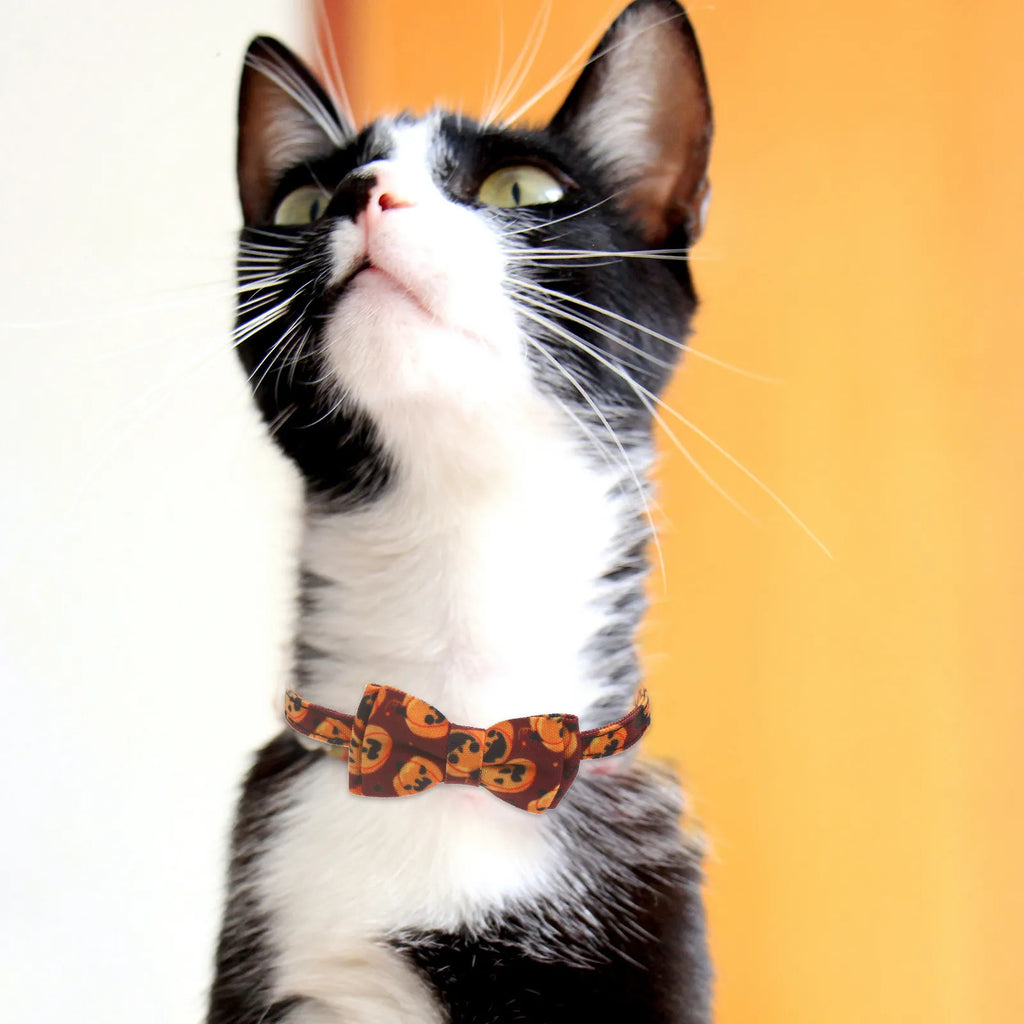 Adjustable Bowknot Dog Collar Halloween Pet Necklace Cute Party