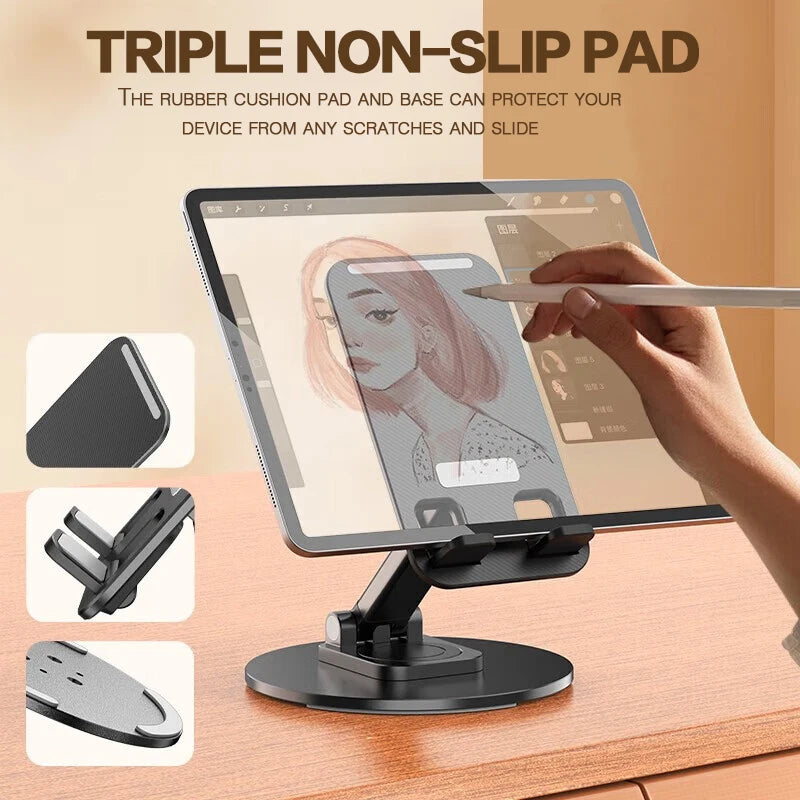 360° Rotation Stand Desktop Mobile Phone Holder Universal Cellphone Holder Foldable Phone Bracket For iPhone 16 15 Xiaomi Huawei Zpaxo