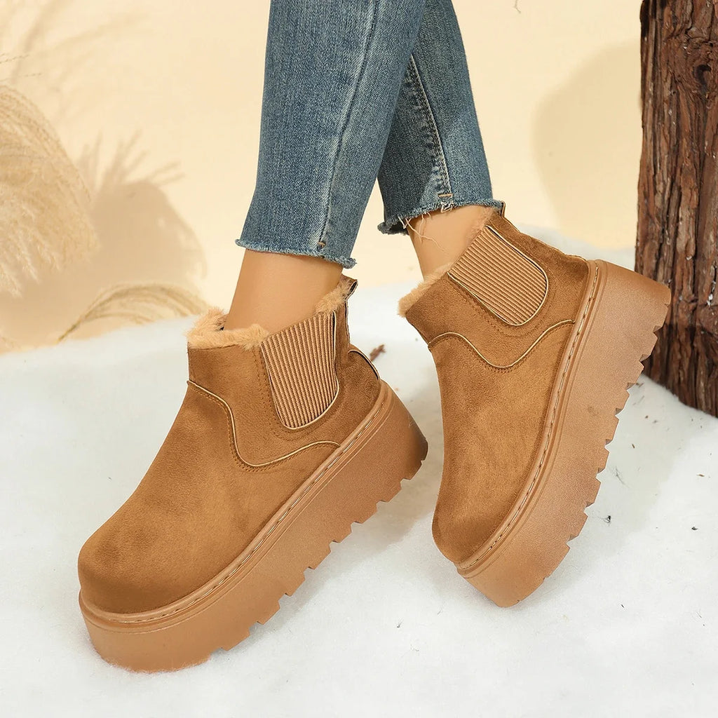 Women Snow Boots 2025 New Fleece Thickened Shoes Winter Fashion Warm Short Boots Large Size Cotton Shoes Ladies Zapatos De Mujer Zpaxo