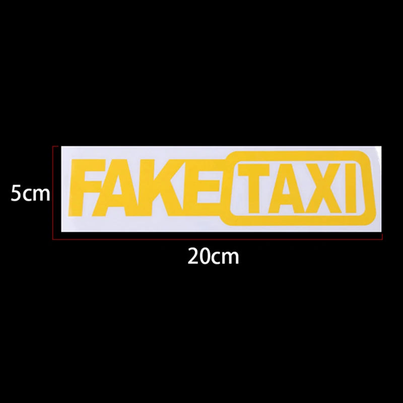 Funny Fake Taxi Car Vinyl Sticker – Self-Adhesive Decal Emblem