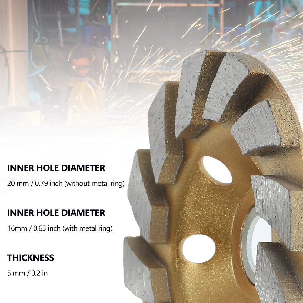 2PCS 4 Inch Diamond Grinding Wheel Disc HHS Segment Grinding Machine Concrete Granite Stone Ceramic Cutting Grinder Power Tool Zpaxo