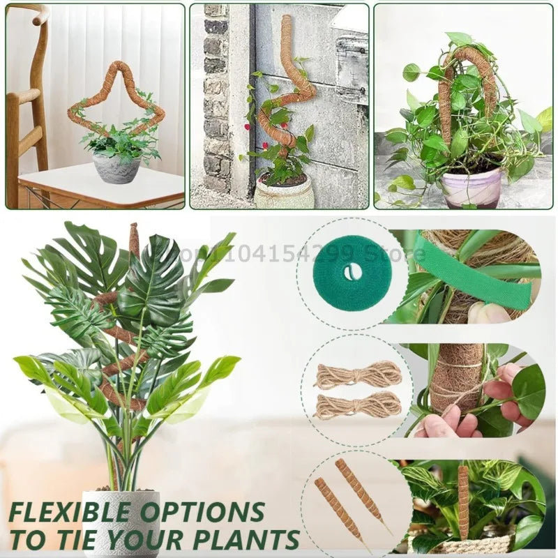 Plant Monstera Support Bendable Moss Pole for Plants Coconut Palm Fiber Monstera Handmade Coco Climbing DIY Garden Accessories Zpaxo