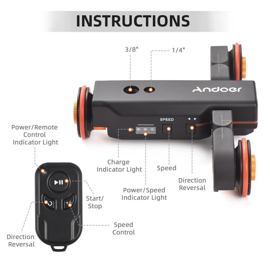 Motorized Camera Video Trolley Scale Indication Slider Skater 3