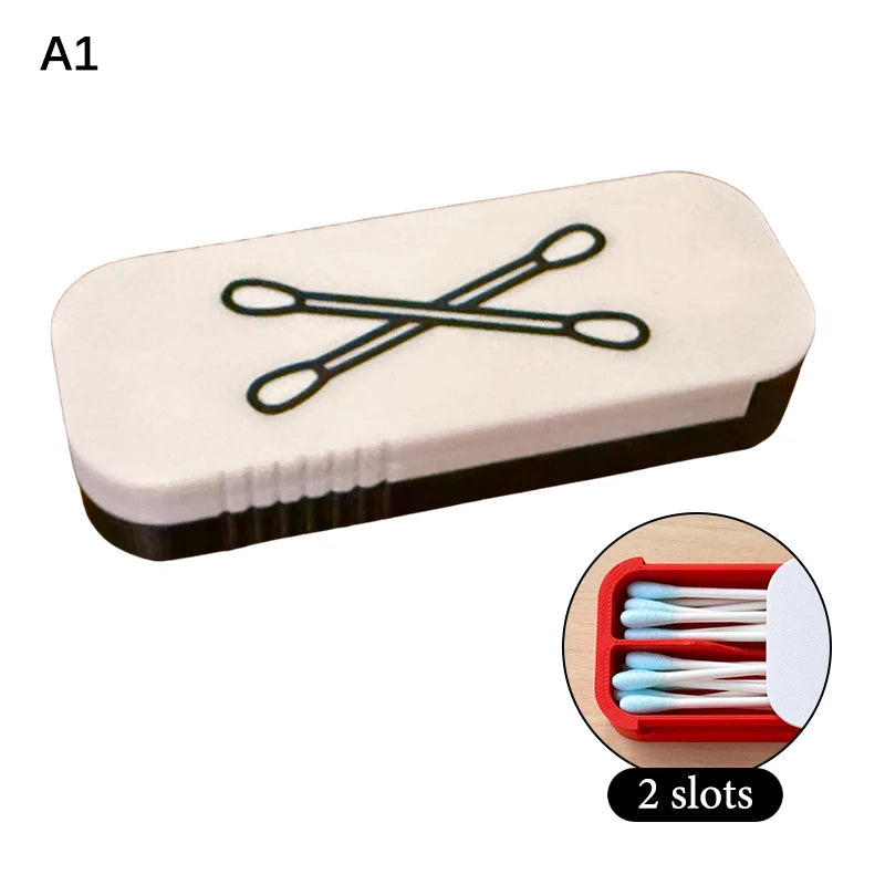 CMMini Sliding Cotton Swab Storage Box Portable Case Travel Daily Use