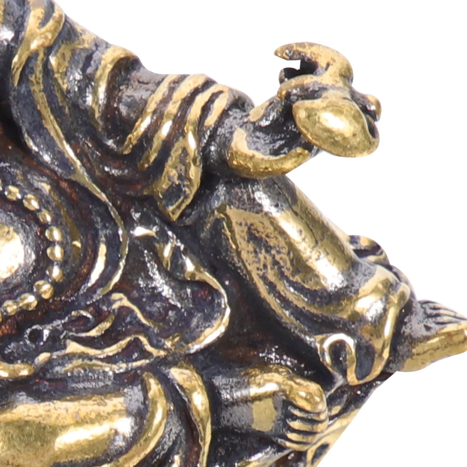Elegant Mini Brass Buddha Statue Desktop Decoration Stable Flat