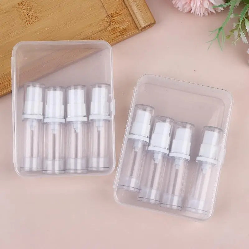 5 10 Clear Portable Refillable Bottles Empty Airless Pump Cosmetic Zpaxo