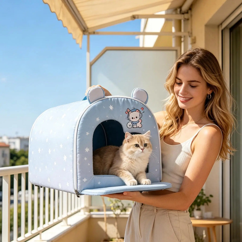 Insulated Cat Cooling House Ice Packs Removable Summer Shelter