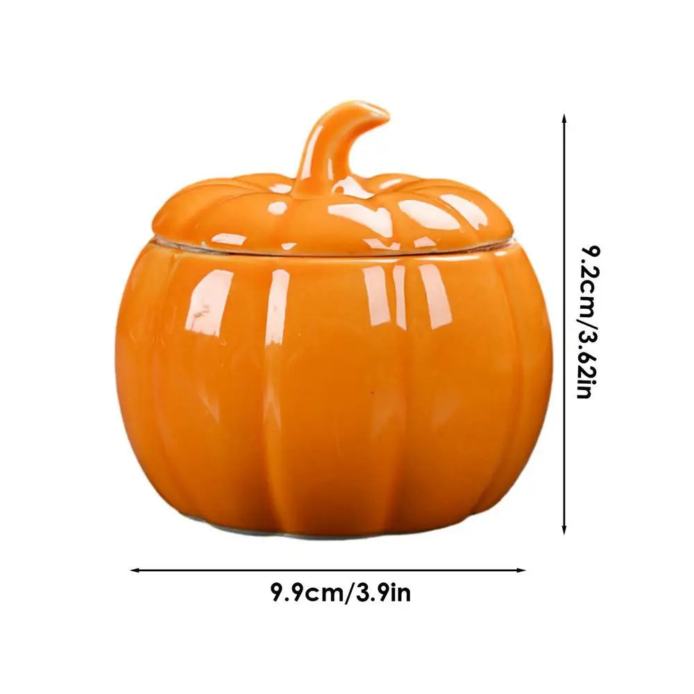Ceramic Pumpkin Tea Jar Kitchen Storage Lid Airtight Food Container