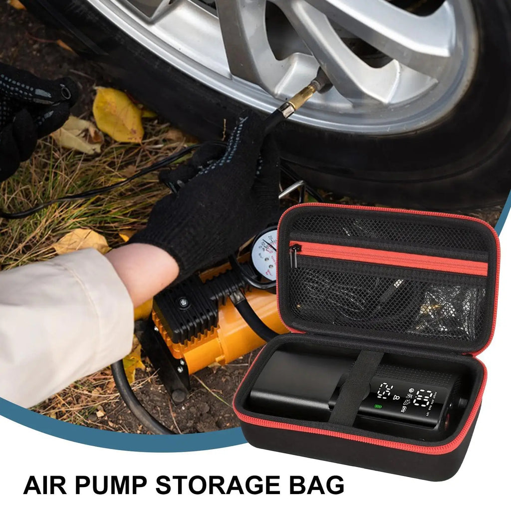 Car Air Compressor Storage Bag Air Pump Carrying Bag Waterproof Versatile Auto Repair Accessories Inflator Holder for Road Trip Zpaxo