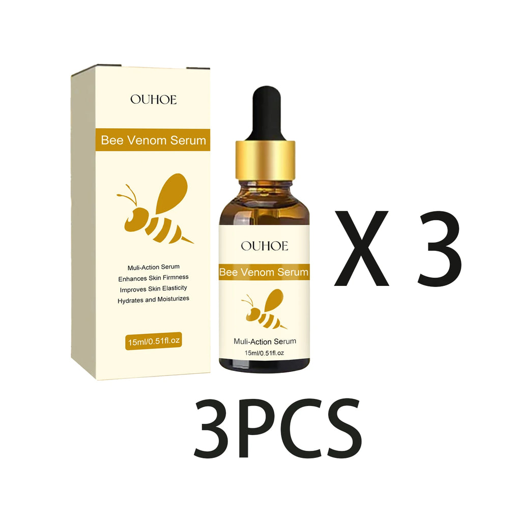 Bee Venom Anti Aging Facial Serum Bee Complex Wrinkle Reducer Intensive Firming Treatment for Dry Skin Brightening Hydration15ml Zpaxo 3PCS