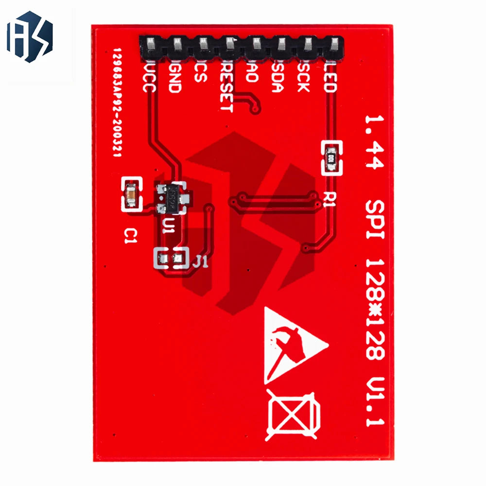 128 TFT LCD Screen SPI Display Module Arduino STM32 Black Pcb Red Zpaxo