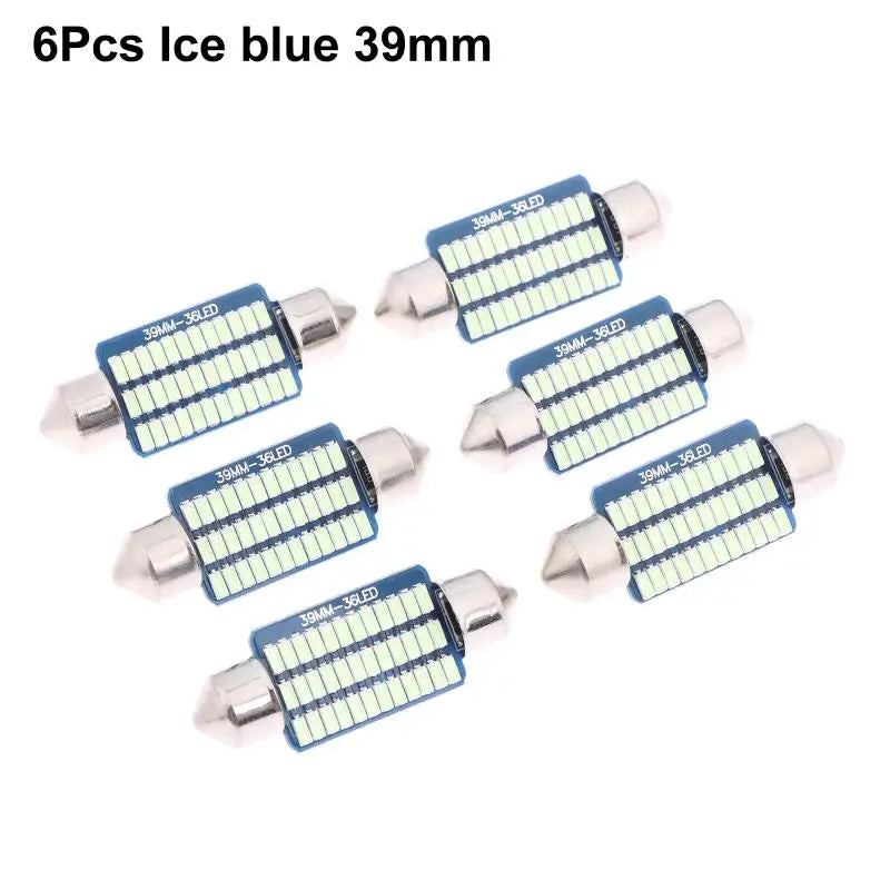 6-Pack C5W Canbus Festoon LED Bulbs 39mm 6500K White 300LM