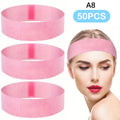 ▶10/50/100pcs Disposable Headbands Spa Salon Facial Headband Black White Pink Elastic Adjustable Magic Tape Skincare Accessory Zpaxo A8