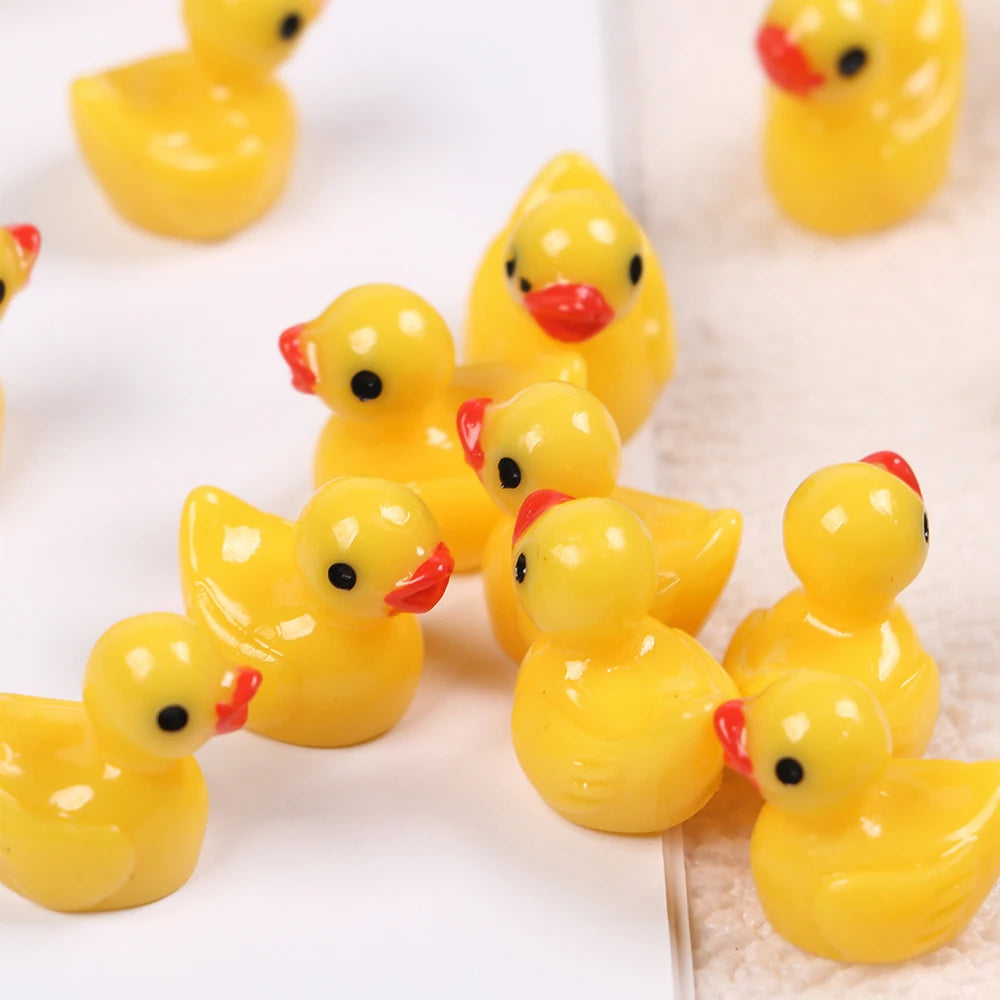 10/20/30/50Pcs Mini Resin Yellow Ducks Tiny Ducks Figurines Miniature Ornaments Landscape Aquarium Dollhouse Decoration Zpaxo
