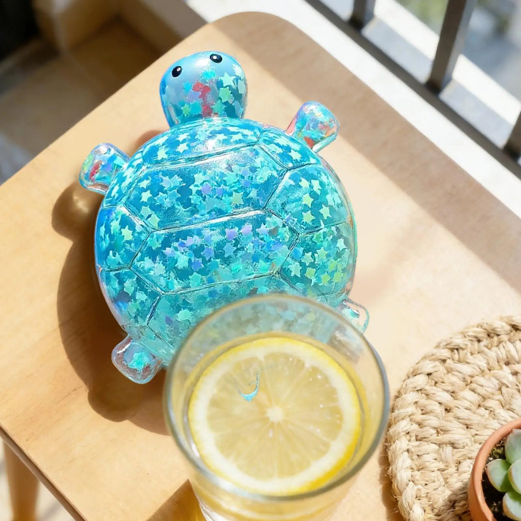 Squeeze Toys Glitter Turtle Shape Party Favors Sensory Toy For Home School Classroom Dorm College Travel Road Trip Holiday Zpaxo