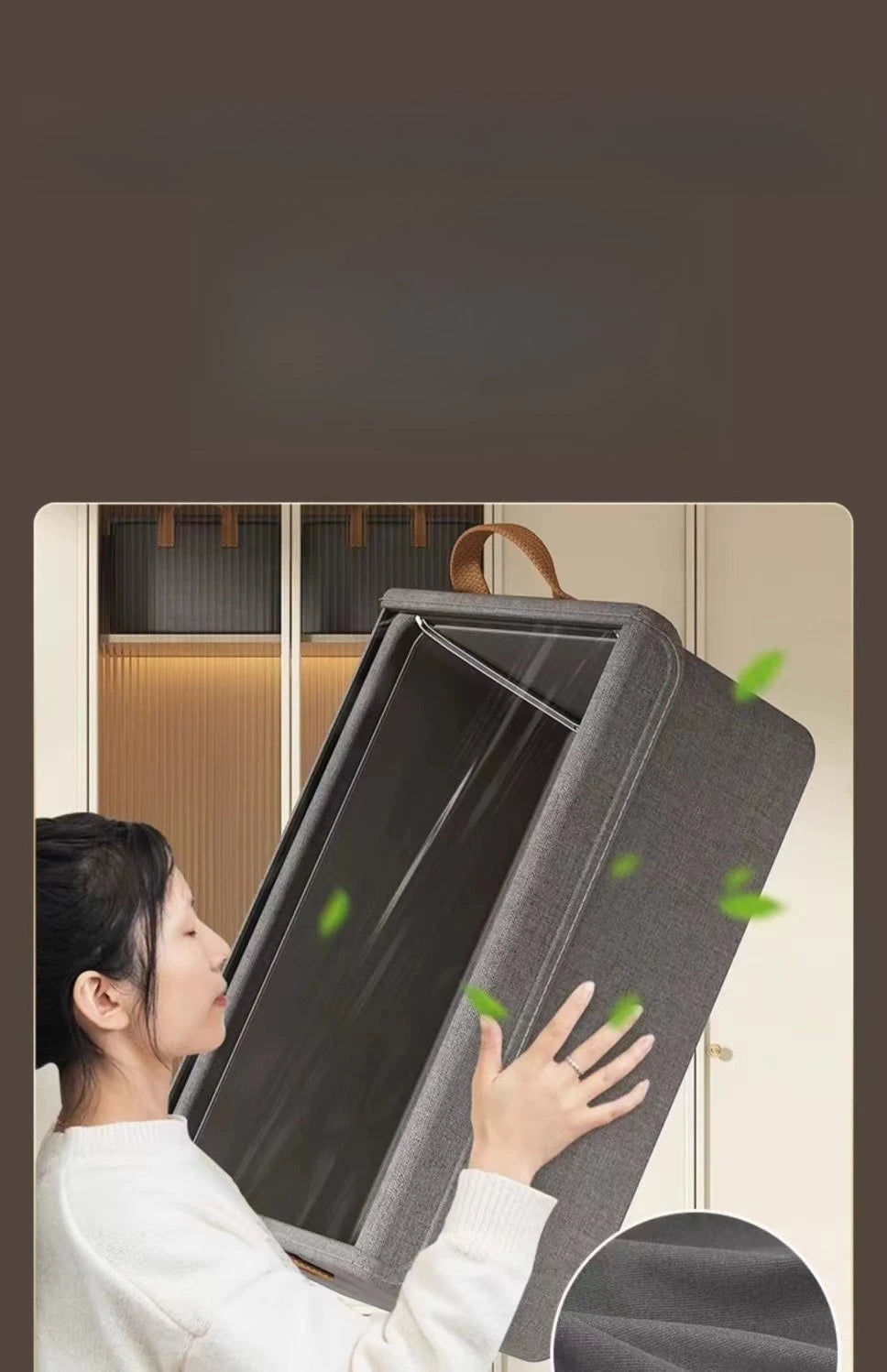 Steel frame clothing storage box with foldable lid household dust-proof and moisture-proof pants storage basket Zpaxo