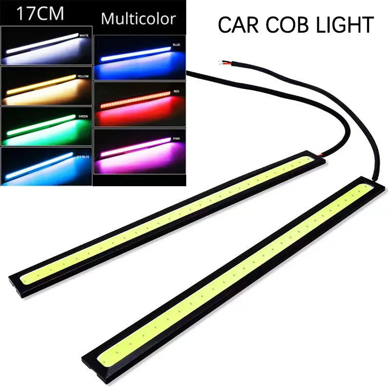 COB DRL LED 12V 6000K Waterproof Daytime Running Light Auto Strip Car