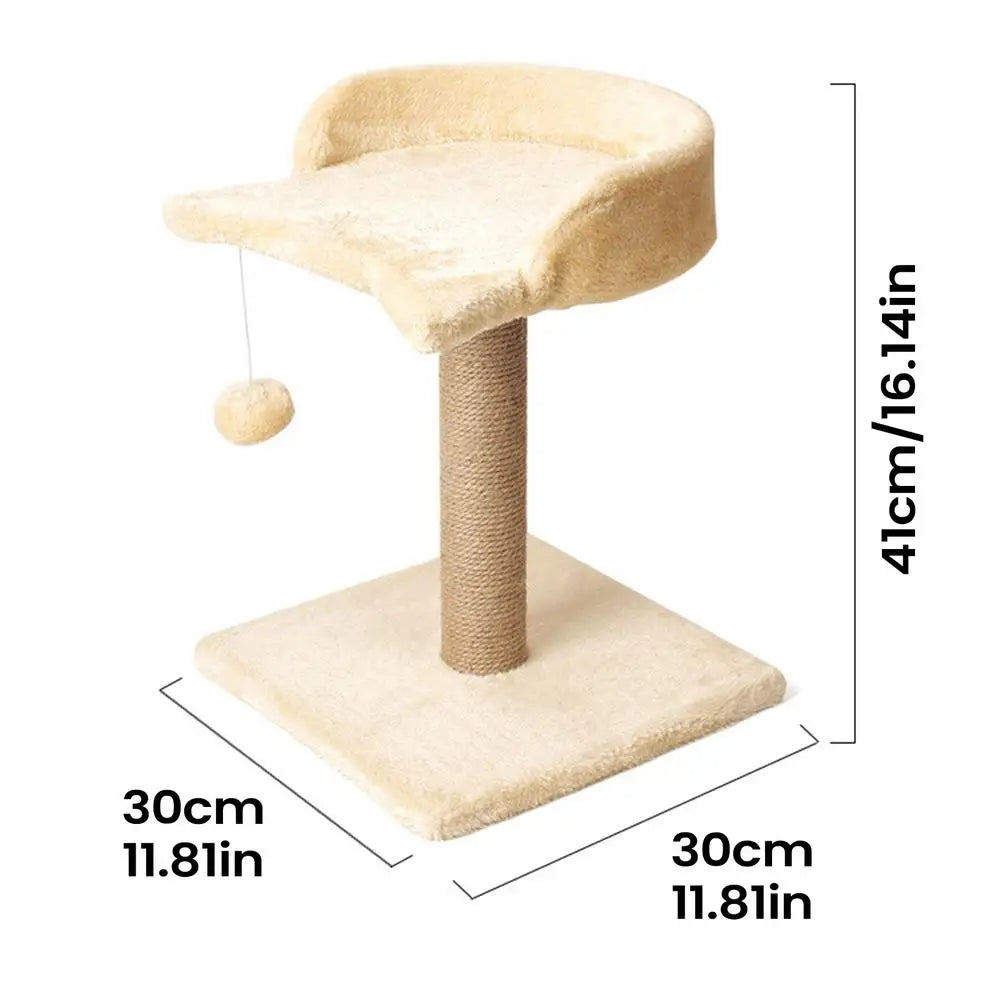 Cat Scratcher Tall Interactive Tower Plush Ball Ornament Post Indoor